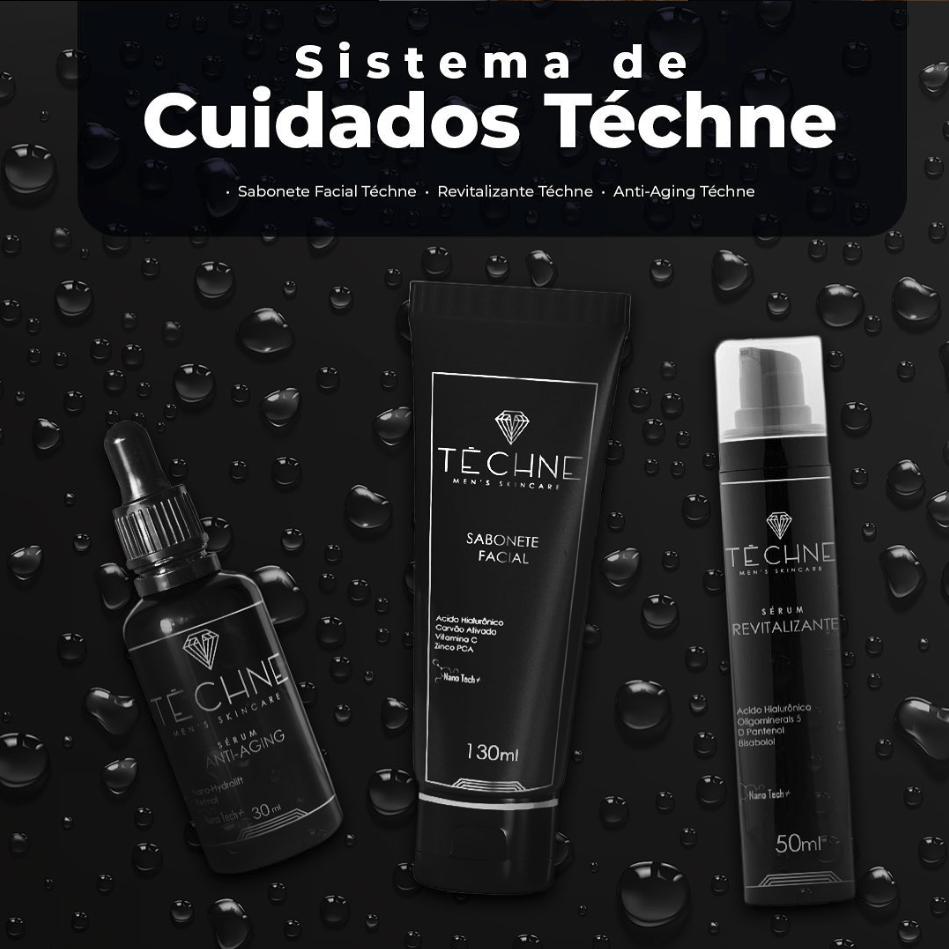 Kit completo Téchne Men's Skincare. Cuidados com a pele prático rápido e eficaz